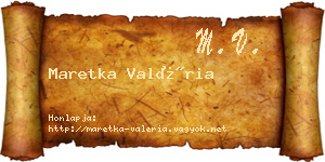 Maretka Valéria névjegykártya